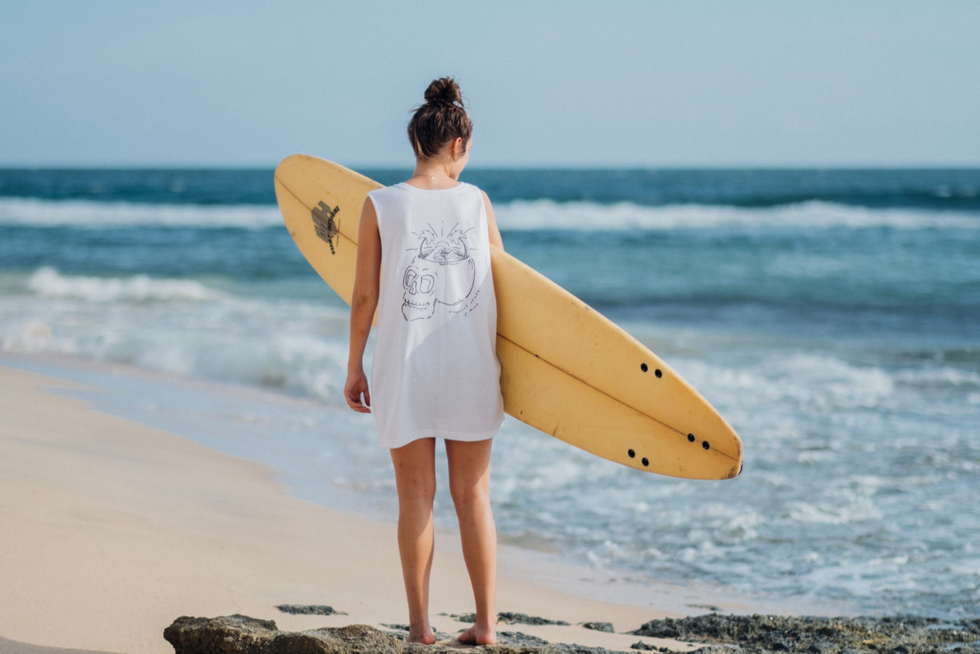 Spindrift Hostel – Surfing Weligama Girl surfing in Weligama